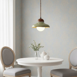 Edmund Retro Wood Glass Pendant Light