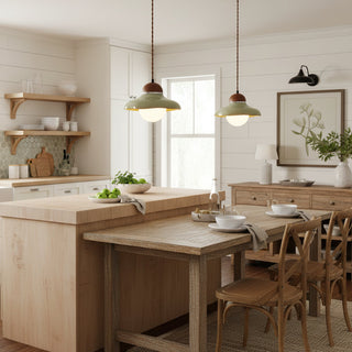Edmund Retro Wood Glass Pendant Light