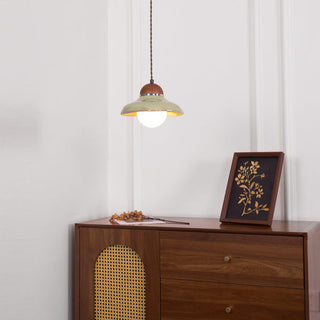 Edmund Retro Wood Glass Pendant Light