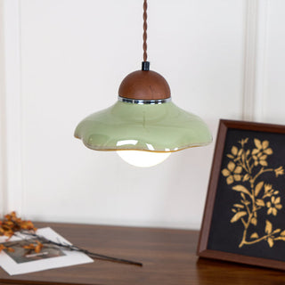 Edmund Retro Wood Glass Pendant Light