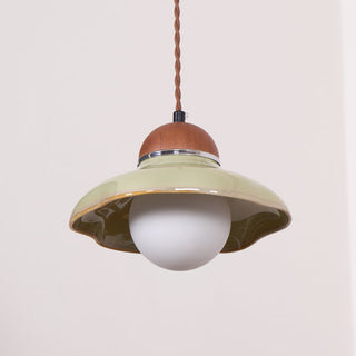 Edmund Retro Wood Glass Pendant Light