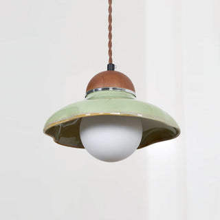 Edmund Retro Wood Glass Pendant Light