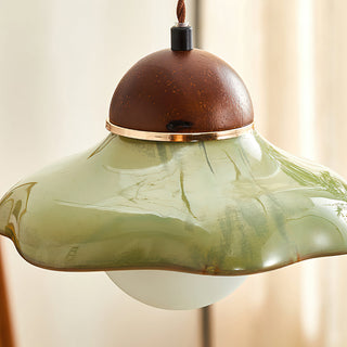 Edmund Retro Wood Glass Pendant Light