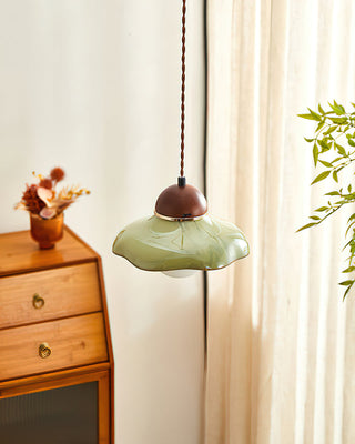 Edmund Retro Wood Glass Pendant Light