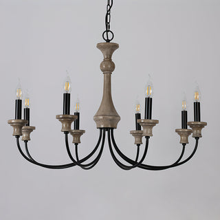 Kael Farmhouse Wood Chandelier