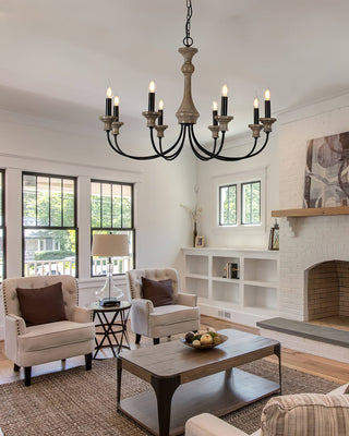 Kael Farmhouse Wood Chandelier