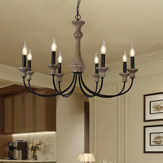 Kael Farmhouse Wood Chandelier