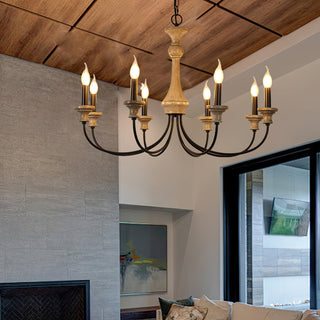 Kael Farmhouse Wood Chandelier