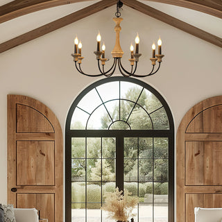 Kael Farmhouse Wood Chandelier