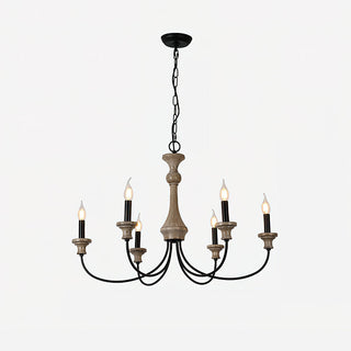 Kael Farmhouse Wood Chandelier