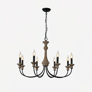 Kael Farmhouse Wood Chandelier