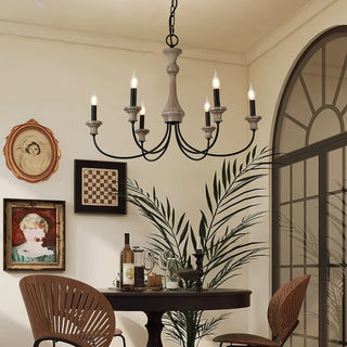 Kael Farmhouse Wood Chandelier