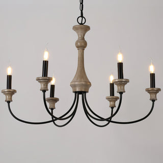 Kael Farmhouse Wood Chandelier