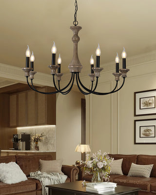 Kael Farmhouse Wood Chandelier
