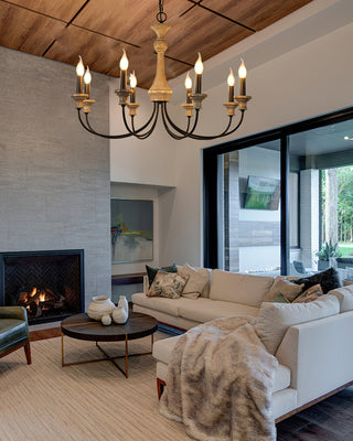 Kael Farmhouse Wood Chandelier