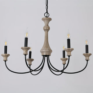 Kael Farmhouse Wood Chandelier