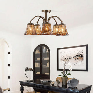 Briarwood Rustic Amber Glass Chandelier