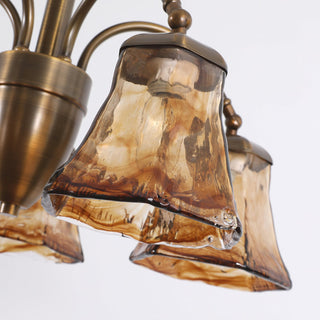 Briarwood Rustic Amber Glass Chandelier