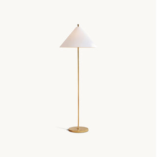 Ellis Modern Brass Fabric Floor Lamp