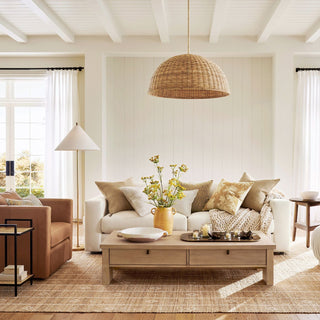 Ellis Modern Brass Fabric Floor Lamp