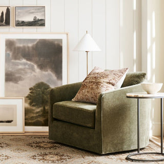 Ellis Modern Brass Fabric Floor Lamp