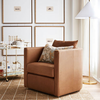 Ellis Modern Brass Fabric Floor Lamp