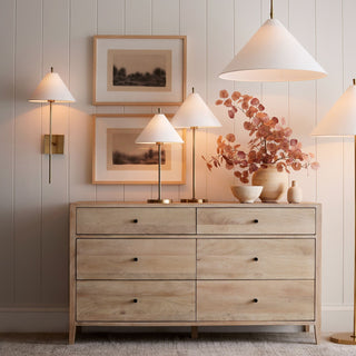 Ellis Modern Brass Fabric Wall Sconce