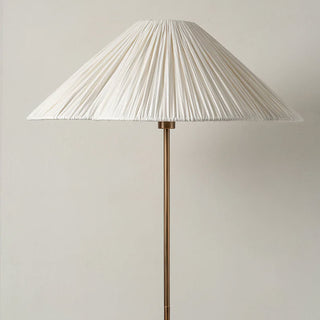 Elodie Bottle Brass Pleated Fabric Floor Lamp
