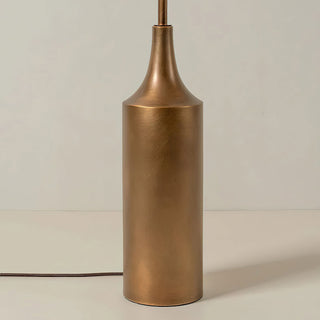 Elodie Bottle Brass Pleated Fabric Floor Lamp