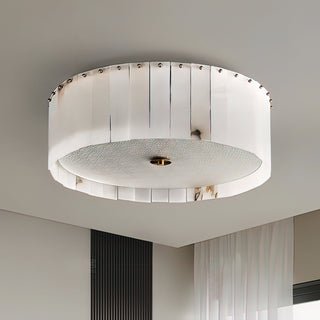 Nova Ribbed Alabaster Ceiling Light