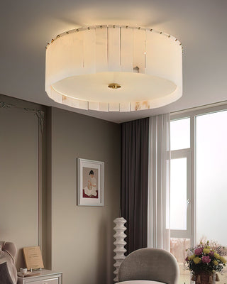 Nova Ribbed Alabaster Ceiling Light