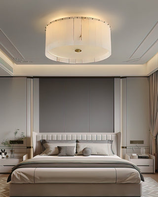 Nova Ribbed Alabaster Ceiling Light