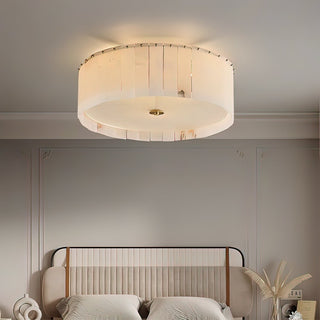 Nova Ribbed Alabaster Ceiling Light