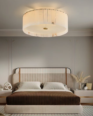 Nova Ribbed Alabaster Ceiling Light