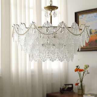 Embossed Pearls Luxury Crystal Chandelier