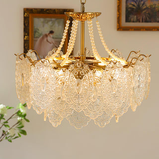 Embossed Pearls Luxury Crystal Chandelier
