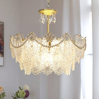 Embossed Pearls Luxury Crystal Chandelier