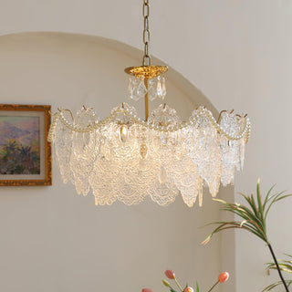 Embossed Pearls Luxury Crystal Chandelier