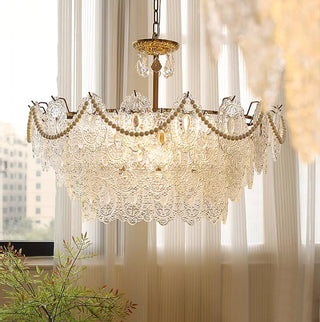 Embossed Pearls Luxury Crystal Chandelier