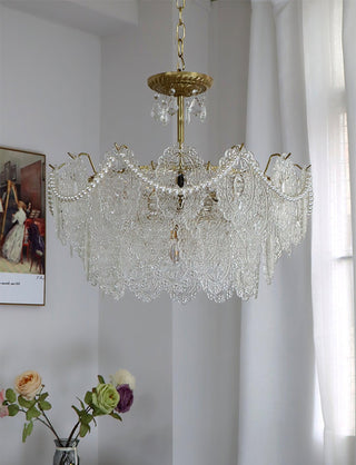 Embossed Pearls Luxury Crystal Chandelier
