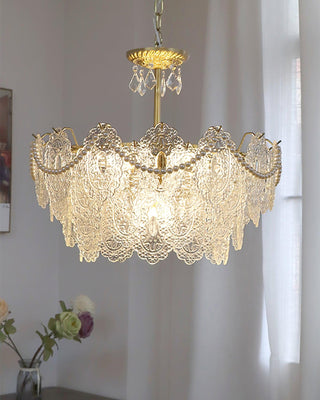 Embossed Pearls Luxury Crystal Chandelier
