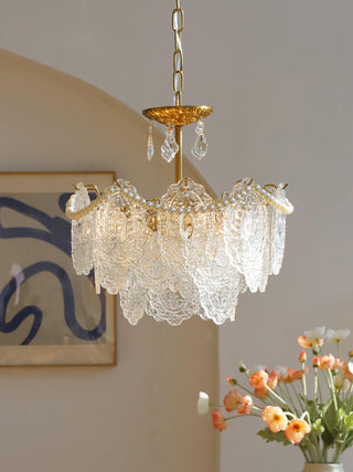 Embossed Pearls Luxury Crystal Chandelier
