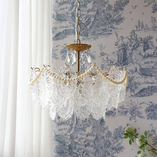 Embossed Pearls Luxury Crystal Chandelier