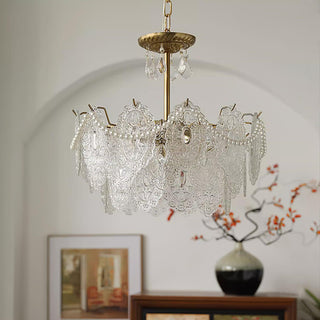 Embossed Pearls Luxury Crystal Chandelier