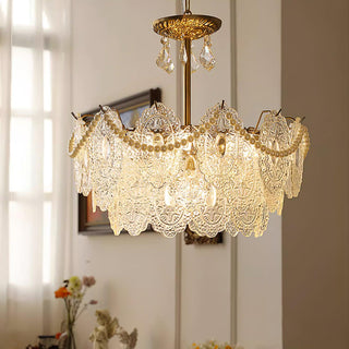 Embossed Pearls Luxury Crystal Chandelier