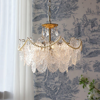 Embossed Pearls Luxury Crystal Chandelier