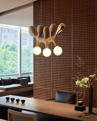 Rhythm Sculptural Wood Chandelier