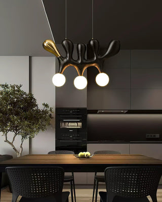 Rhythm Sculptural Wood Chandelier
