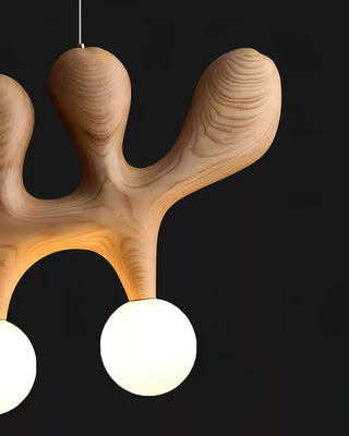 Rhythm Sculptural Wood Chandelier