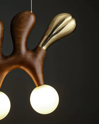 Rhythm Sculptural Wood Chandelier
